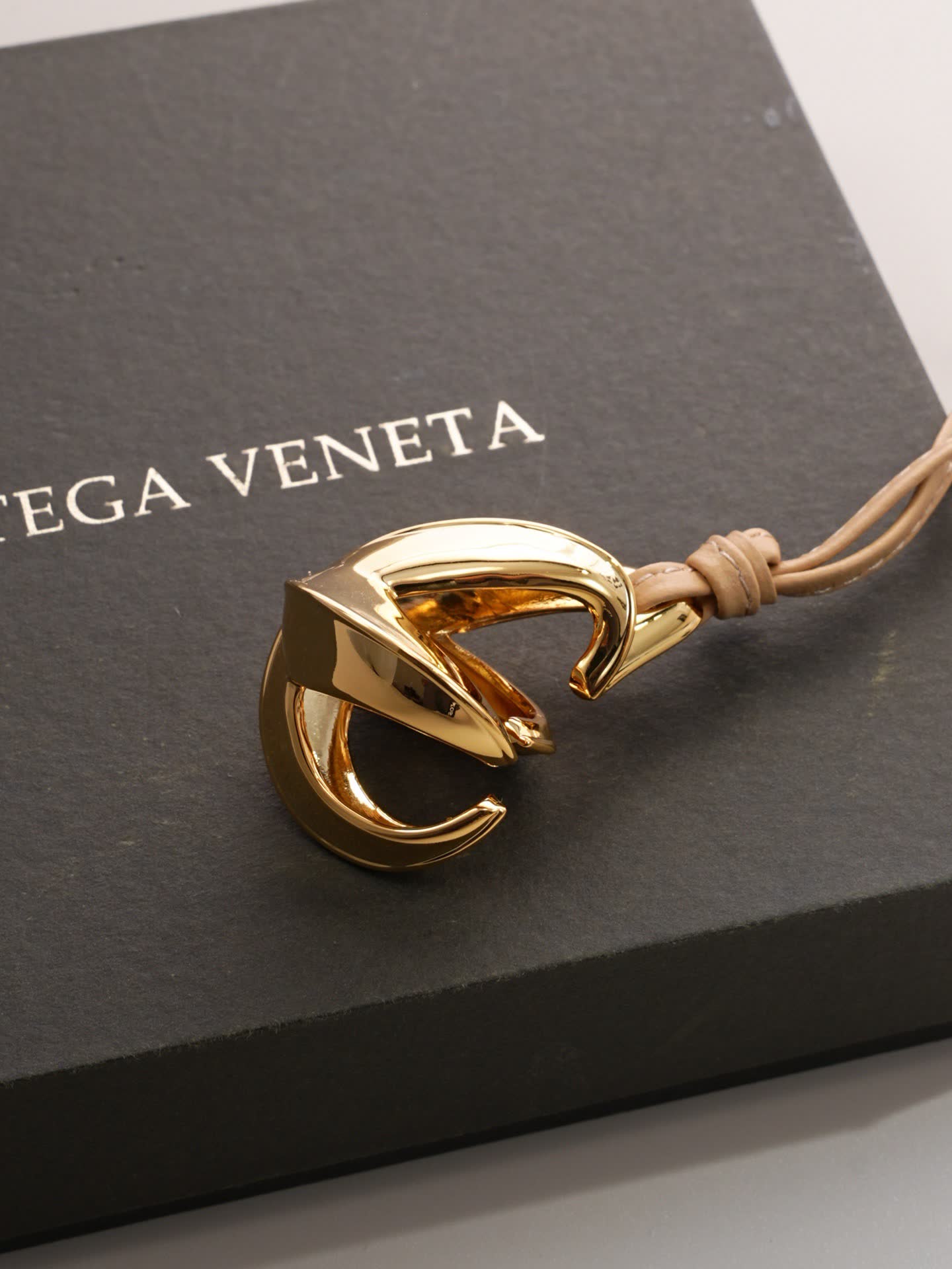 Bottega Veneta Leather & Gold Star Charm Necklace